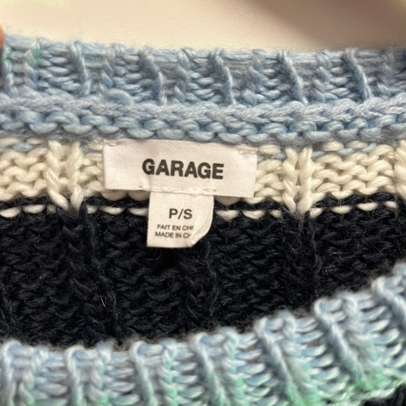 Blue, white, and navy knitted sweater from Garage. - Picture 2 of 2